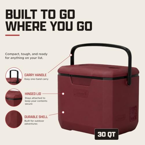 Image of Coleman Chiller 9 /16 /30 /48 /60qt Cooler with Ice Retention, Leak Resistant, Great for Camping, Concerts, Sports, and More