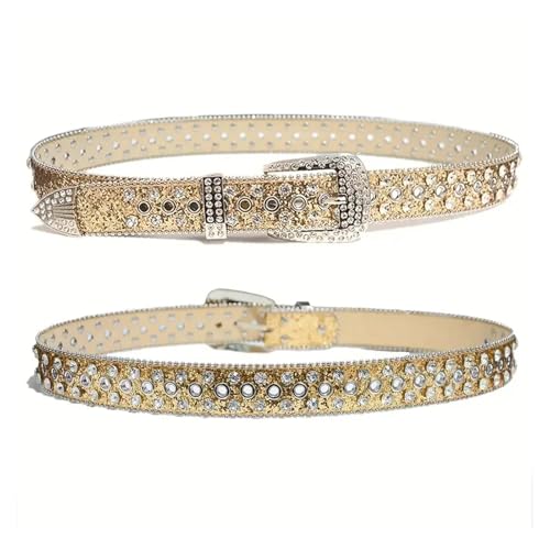 Punk Rhinestone Women's Belts for Jeans Luxury Studded Belt Female Waist Belt for Women Gothic2