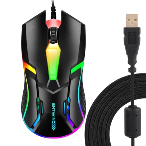 Image of ENTWINO Gaming Mouse Combo: RGB Lights, Mousepad, USB & C-Type OTG Cables � White or Black
