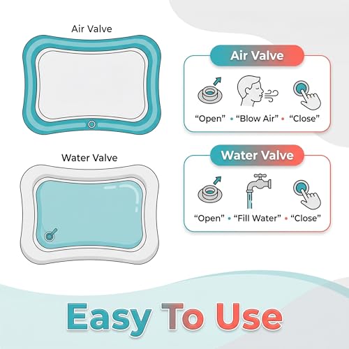 Image of BRAND VILLA Tummy Time Water Play Mat for Babies - Inflatable Sensory Activity Gym, Leak-Proof Infant Toy, Ocean Floor Play Mat for Motor Skill Development, Newborn Baby Essentials Gift (3-24 Months)