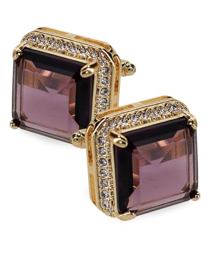 Large Big Square Crystal Color Stone Cuff Links for Men – Tuxedo Suit Accessories, Cufflinks for Men