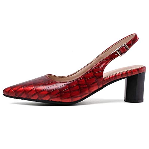 Caradise Womens Pointed Toe Slingback Block Heel Pump Office Dress Shoes2
