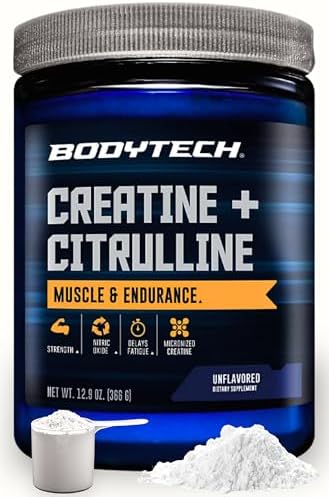 BodyTech Creatine Monohydrate + Citrulline Powder, Unflavored, 30...