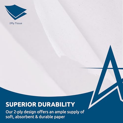 Andarta - 2Ply Mini Jumbo White Toilet Rolls with 62mm Core - Pack of 12 High Capacity Toilet Roll - 150m Per Roll - Made from Recycled Materials - Suitable for All Jumbo Dispenser Andarta - 2Ply Mini Jumbo White Toilet Rolls with 62mm Core - Pack of 12 High Capacity Toilet Roll - 150m Per Roll - Made from Recycled Materials - Suitable for All Jumbo Dispenser