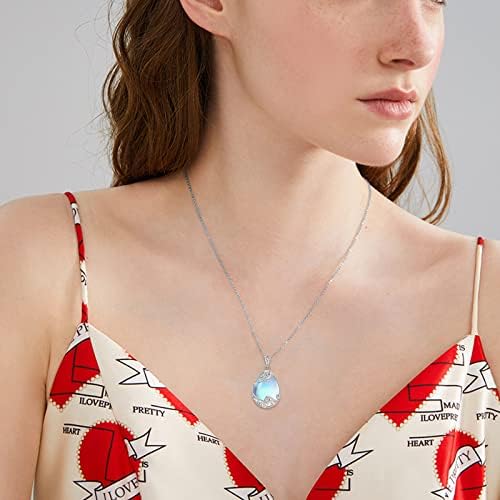 Pendentif Déesse Lune Argent 925 Avec Véritable Pierre De Lune – Symbole Féminin & Protection