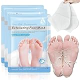 3 Paar Fußmaske, Hornhaut Socken Hornhautentferner Socken, Fussmaske Hornhautentfernung, Feuchtigkeitsspendende Fußpflege, Ziegenmilch Fuß Hornhaut Entferner, Foot Peel Mask für Männer Frauen (Blau)