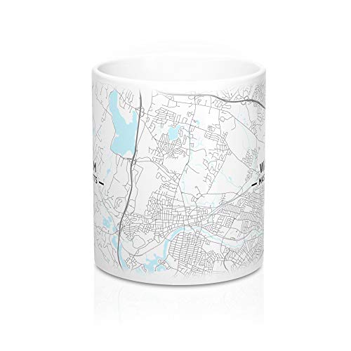 Taza con mapa de Waltham MA 11 oz miniatura 2
