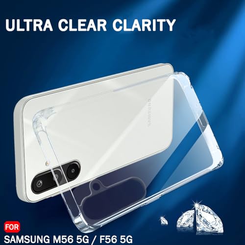 Image of TheGiftKart Back Cover Soft Case for Samsung Galaxy M56 5G / F56 5G | Best Camera Protection | Inbuilt Dust Plugs & Anti-Slip Grip | Ultra Clear Slim Case for Samsung M56 / F56 (Silicone, Transparent)