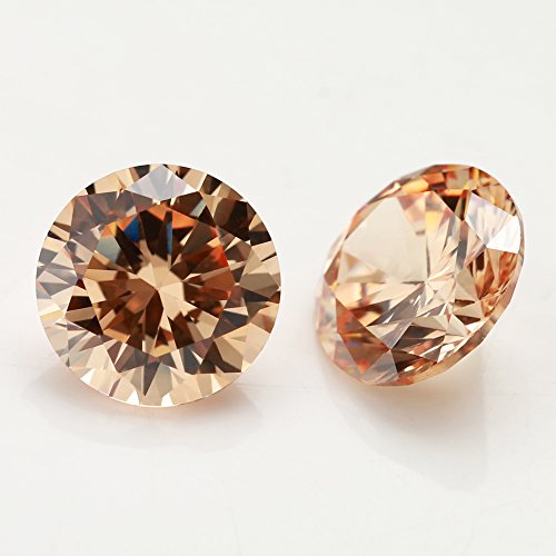 100Pcs Size 5.0Mm 5A Round Machine Cut Champagne Color Cubic Zirconia Stone Loose Cz Stones (5.0Mm 100Pcs) #TOP2