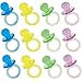 Mini Plastic Pacifier Gender Neutral Baby Shower Favor Charms, 18ct