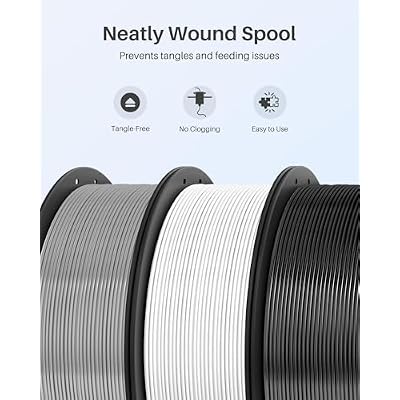 ELEGOO PLA+ Filament 1.75mm Black 3KG, High Toughness PLA Plus 3D Printer Filament Dimensional Accuracy +/- 0.02mm, 3kg Large Spool(6.6lbs) Fits for Most FDM 3D Printers