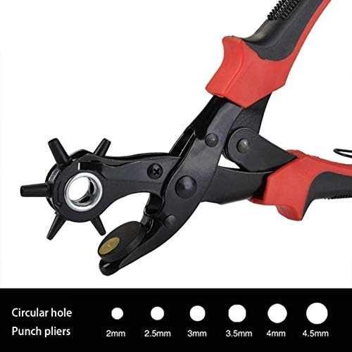 Heavy Duty Rotary Puncher, Hole Punch Set for Belts, Watch Bands, Straps, Dog Collars, Saddles, Shoes, Fabric, DIY Home or Craft Projects, Multi Hole Sizes Maker Tool