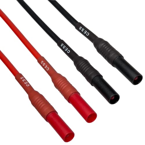 Image of CNCESS CESS-216 Safety Banana Plug Male to Male Digital Multimeter Test Leads, 12 Gauge Silicone Wire, 2 Pairs