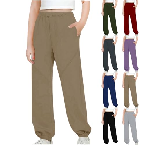 Uniform Pants for Boys Solid Color Casual Baggy Trousers Teens Kids School Jogging Athletic Tapered Pants