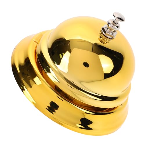 CONGARTENO Campana de Servicio Dorada Manual Timbre de Recepción Multifuncional para Cocina y Hotel Campanilla Ligera y Duradera con Sonido Claro Regalo Práctico para Escritorio