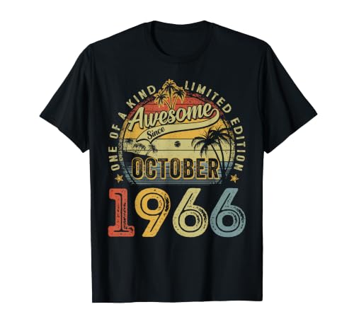Image of Retro 60 Year Old October 1966 Vintage 60th Birthday Men Dad T-Shirt