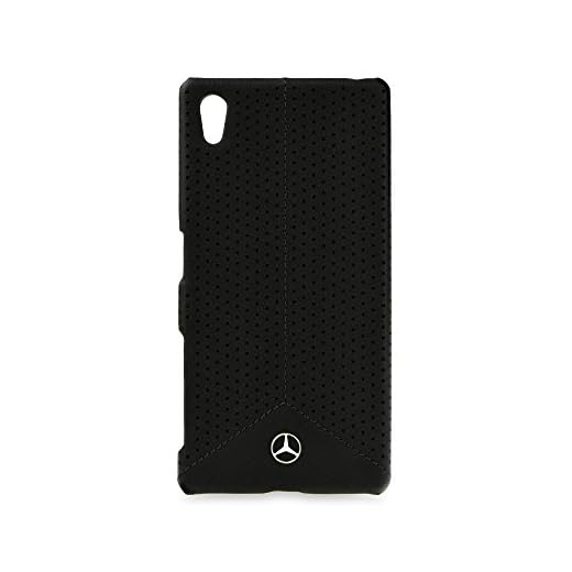 Mercedes-Benz MEHCSZ5PEBK hårt skal läder perforerad Pure Line för Sony Xperia Z5, Z5 Dual, Blister svart