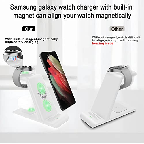 Image of Wireless Charging Station for Samsung Wireless Charger Galaxy S26 Ultra /S25 /S24 /S23 /S22 /Note20 Z Fold Flip7 Galaxy Watch 8 /7 /6 /5 /4 /3 Active 2 /1 Stand Galaxy Buds4 /4 Pro /3 /2 Pro /Live Multiple Devices