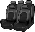 Ctpyoks Auto Sitzbezug für Mazda RX-8 2003-2012, Leder Sitzschoner Schonbezüge Sitzbezüge Set Vorne Und Hinten Protectors Autositzbezüge Sets Auto-Innenraum Zubehör,A/Black