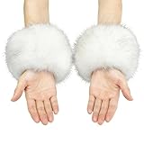 Genérico Manguito de Piel para Muñeca - Manguitos de Invierno para los Brazos | Pulseras Peludas de Muñeca | para Mujeres y Niñas en Fiesta Patinaje sobre Hielo Esquí y Temporada Fría