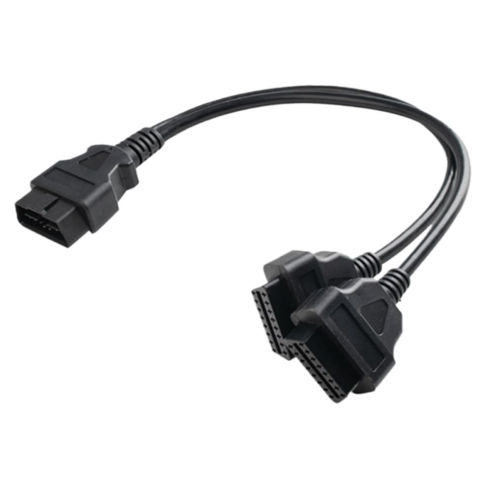 Divisor de extensión OBD2 de 16 Pines Macho a Adaptador Y Hembra Doble Compatible con vehículos OBD2