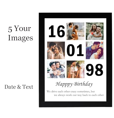 Image of Wall Photo Frame with Photo Upload - Customizable Date, Text & Photo Gift for Birthday, Anniversary, Valentine's Day, Mother's Day - Personalized Frames Gift for Special Person -8x10 Inch