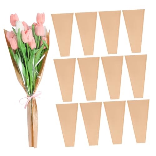 Paquet d'emballage en papier kraft pour fleurs lot de 50 sacs de bouquet de transport