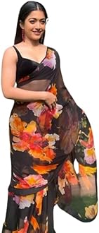 Alia bhatt Saree Rocky aur rani movie saree celebraty inspired sari Bollywood partywear Georgette Printed saree
