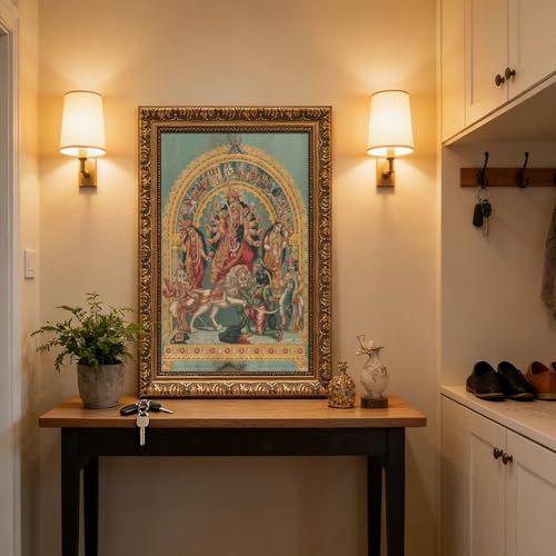 Impression sur toile Shri Durga décoration murale cadre 50x76