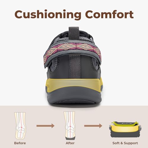 Image of FitVille Diabetic Shoes for Women Extra Wide Diabetic Womens Sandals, Walking Shoes with Adjustable Closures Arch Support, Orthopedic Sandals for Flat Feet Heel Pain Relief,Plantar Fasciitis