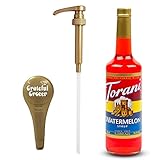 Watermelon Syrup for Coffee With 25.4Oz Bottle Grateful Grocer Gold Pump Coffee Syrup Dispenser