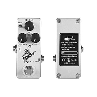 EDtara Cadeau pour homme et femme Mosky Silver Horse Guitare électrique Mini Pédale d’effet Overdrive - Les Beatles, Paul McCartney, John Lennon, RIngo Starr, George Harrison