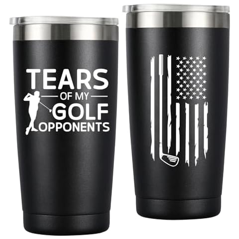 Funny Golfer Mug Tumbler - Best Golf Gifts for Men Unique - Cool Valentines Day Gifts for Golf Dad, Grandpa, Birthday Fathers Day Golfer Gifts, 20oz Insulated Tumbler Black Cover