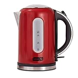 Dash Electric Kettle + Water Heater with Rapid Boil, Cool Touch Handle, Cordless Carafe, No Drip Spout + Auto Shut off for Coffee, Tea, Espresso & More, 57 oz / 1.7 L - Red