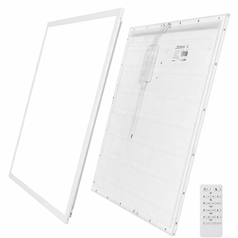 Panneau LED 28W 60x60 Dimmable 150lm/W Détecteur de Mouvement Télécommande Pack de 2 Blanc Neutre 4000K-5500K SILAMP
