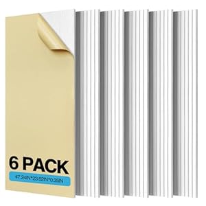 Large Acoustic Panels, 47.2″ X 23.6″ X 0.35″ Soundproof Wall Panel, Self-Adhesive Decorative Sound Proof Panels, High Density Absorbing Acoustic Treatment (White, 6 Pack)