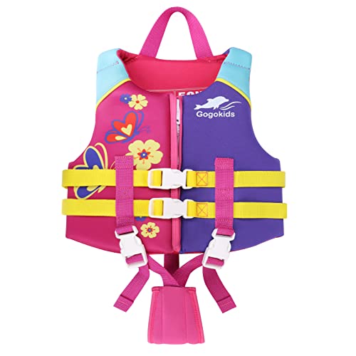 Gogokids Kinder Schwimm Weste Auftriebsweste - Schwimmjacke Bademode Jungen Mädchen beginnen zu Schwimmender Badeanzug, Rosa, S