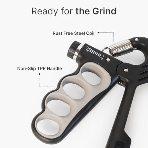 Image of cult Adjustable Hand Gripper with Counter for Men Women - Steel Coil Grip Strengthener 5-100 kg TPR Handle Ergonomic Fitness Tool for Forearm Exercise Wrist Training Portable Gym Equipment