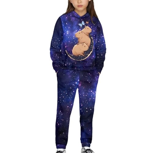 Xpyiqun Tracksuits Girls Outfits Size 5-12 Years Kids 2 Piece Pullover Sweatshirt and Sweatpants Long Sleeve Hoodies