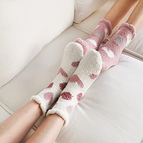 Free Yoka Fuzzy Slipper Socks For Women Fluffy Warm Non Slip Cozy Socks With Grips Winter Girls Soft Socks 5 Pairs Valentine’s Day Gift #TOP5