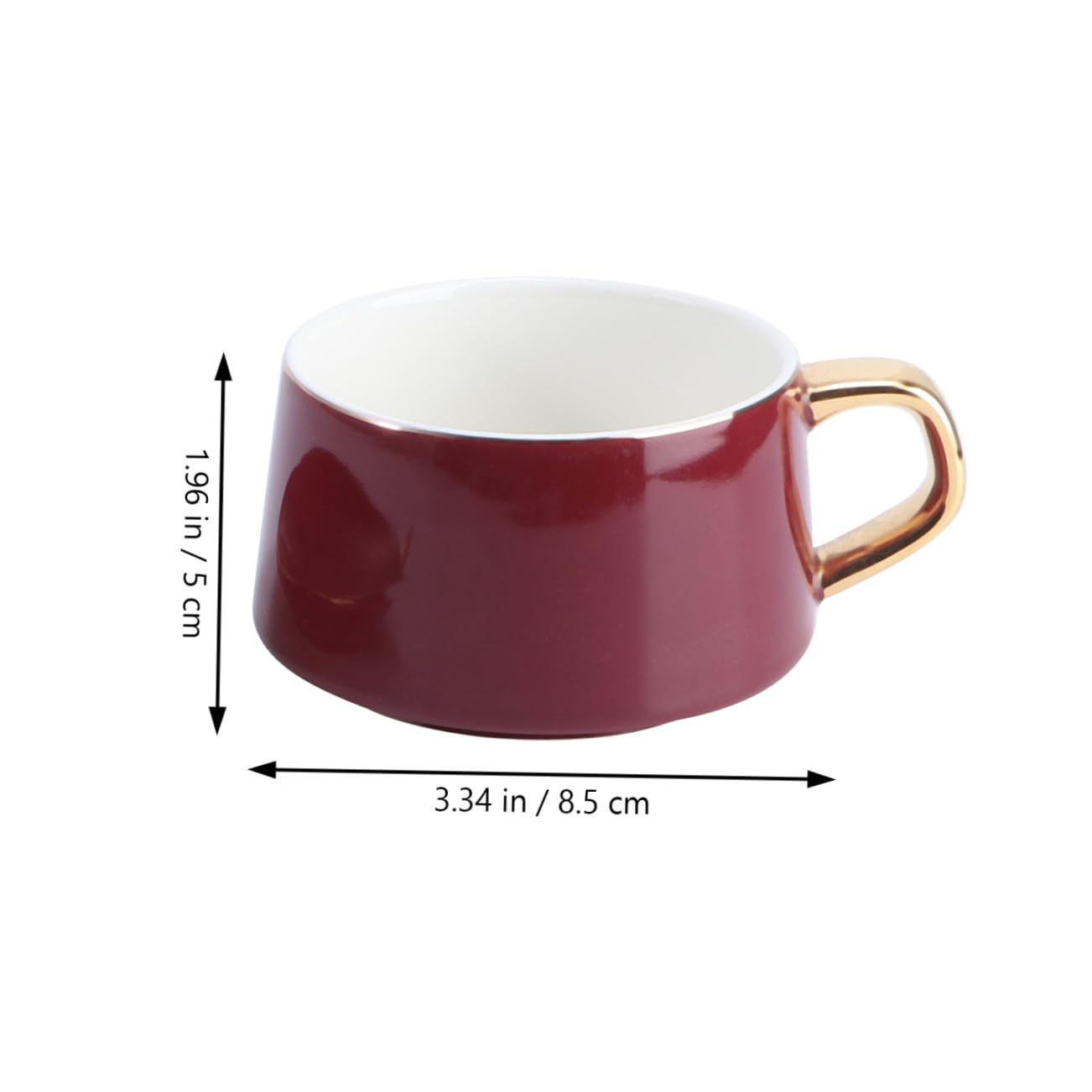 Juego de Taza y Plato de Café de Cerámica 250ml Rojo 2 Piezas