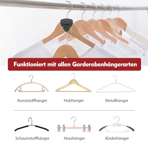 Kleiderbügel Platzsparend 50 Stück - Schwerlast Organizer bis 20KG | Stabile platzsparende Kleiderbügel zur Kleider-Aufbewahrung | Schwarz