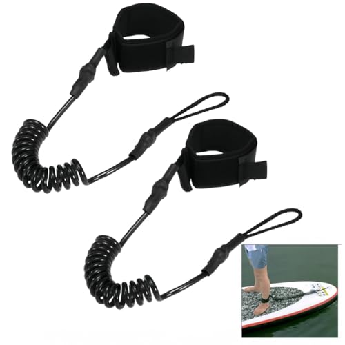 Changyeah 2 unidades de 10 pies de Leash Sup Board, TPU Paddle Leash con correa para el pie, surf Leash,Surf Leash,Surfbrett Safety Safety Fußseil,Sup Kayak Safety Sicherheitsleine,para Stand up