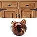 6PCS Bear Door Knobs Ceramic Cabinet Knobs Handles Zinc Alloy Drawer Pulls Tool with Mounting Screws for Furniture Decorative Door Handles Dresser Drawer,1.3 inch Diameter