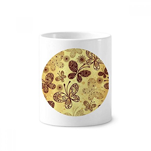 Tasse blanche et porte-stylo papillon jaune, le cadeau céramique idéal