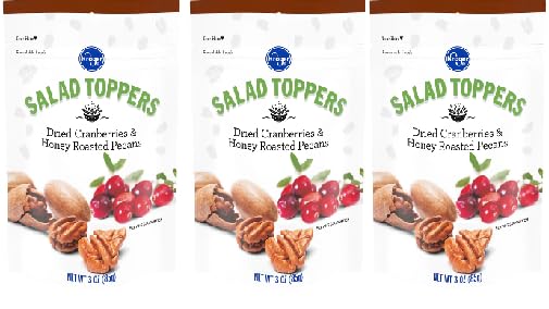 Dried Cranberries & Honey Roasted Pecans Salad Toppers (3 Bags, 3 oz. each)