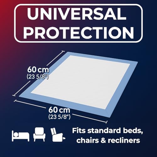 50 x Easy Care Solutions 60 x 60 cm | Disposable Incontinence Bed Pads, Underpads, Bed Mats, Mattress Protectors, Incontinence Pads, Waterproof Bed Sheets for Babies, Children & Adults | 2 Packs of 25
