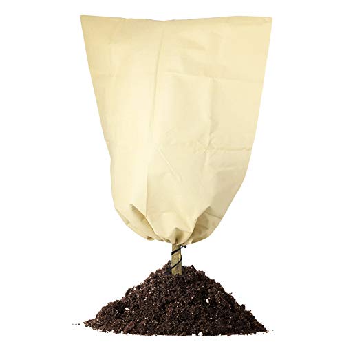 Telgoner Winterbescherming voor Planten, Vorstbescherming Pot Plantenzak, Plantenbescherming, Vorstbescherming Vlies, 100 x 80 cm, Beige
