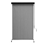 VICLLAX Outdoor Premium Roller Shade Privacy Screen for Porch Gazebo, Patio Cordless Blinds with Alu
