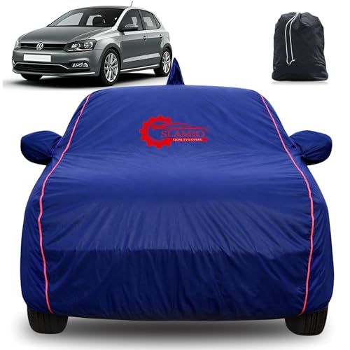 Image of 100% Waterproof Car Cover for Volkswagen Polo 2010-2026 Model | All-Weather, Dustproof & UV Protection | Heavy-Duty 3-Layer Fabric | Custom Fit with Mirror & Antenna Pocket | Navy Blue